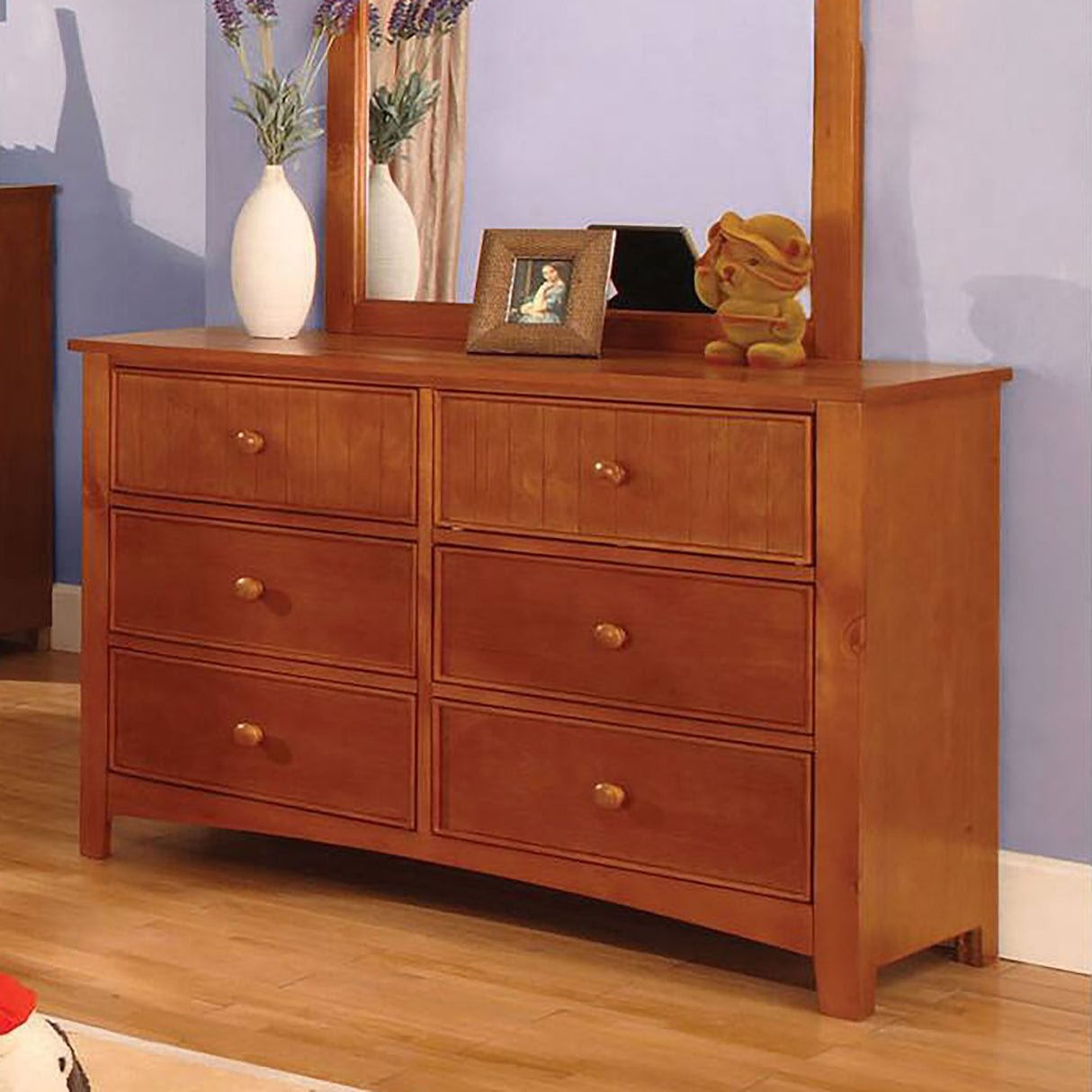 Deer Transitional 48-inch Wide Solid Wood 6-Drawer Dresser by Furniture of America