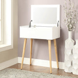 Furniture of America Denato Contemporary White Vanity Storage Table
