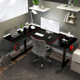 Devan Contemporary Black 65-inch Metal Computer and Gaming Desk by Furniture of America