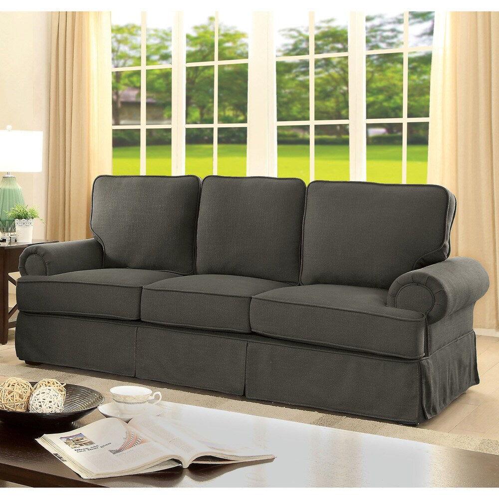 Furniture of America Cupa Contemporary Linen Fabric Upholstered Sofa