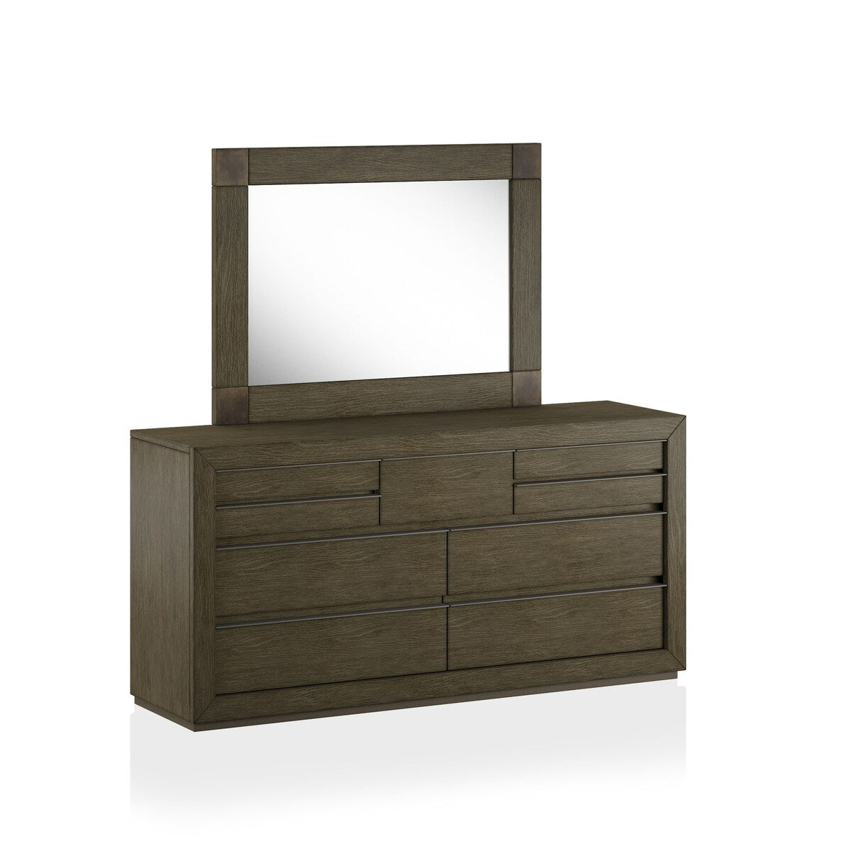 Furniture of America Elor Rustic Walnut 5-piece Padded Bedroom Set