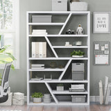 Emize Modern 12-Shelves Solid Wood Etagere Bookshelf and Display Stand by Furniture of America