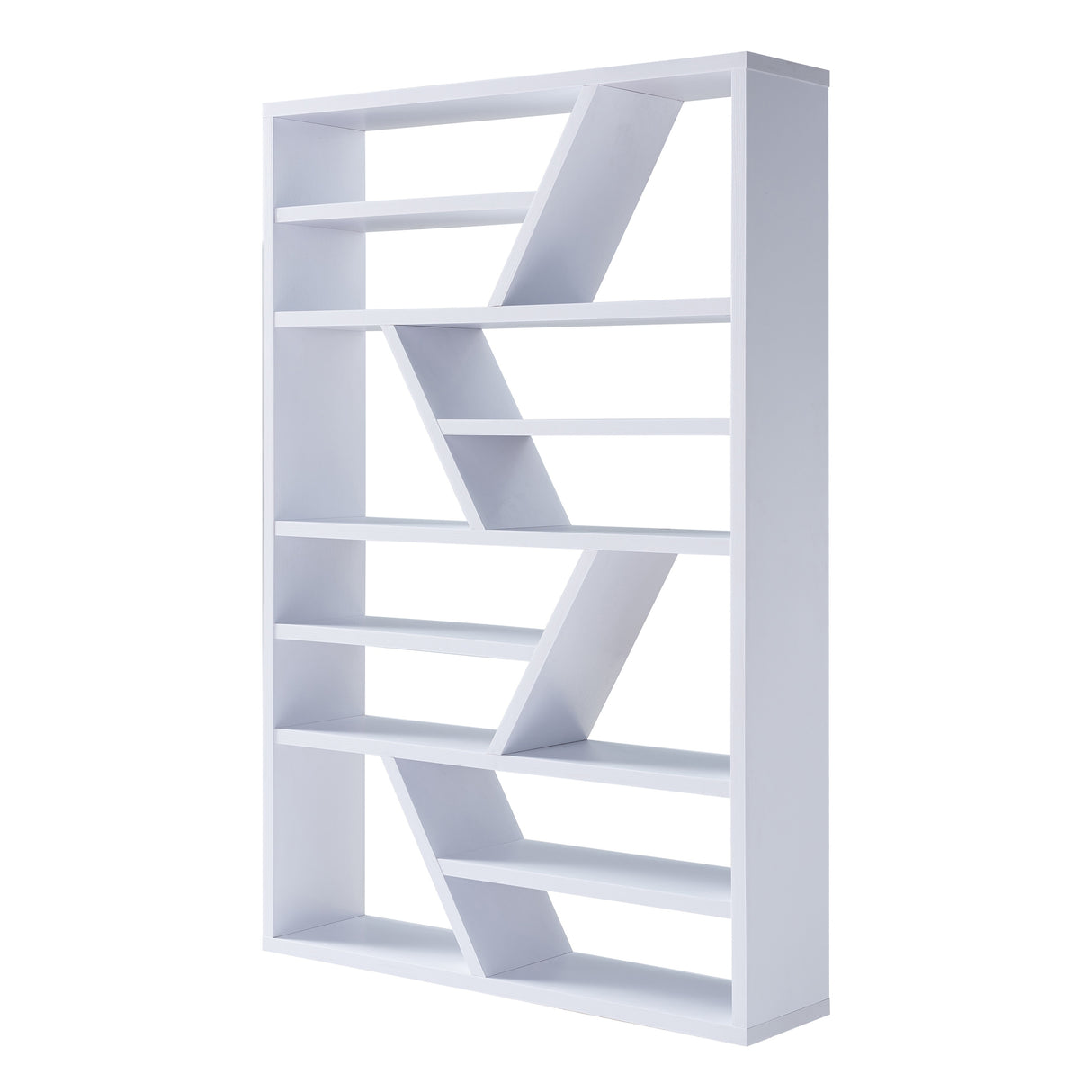 Emize Modern 12-Shelves Solid Wood Etagere Bookshelf and Display Stand by Furniture of America
