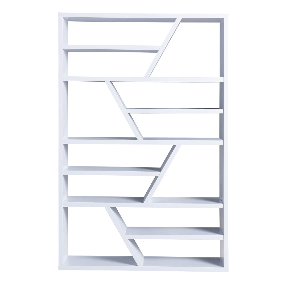 Emize Modern 12-Shelves Solid Wood Etagere Bookshelf and Display Stand by Furniture of America
