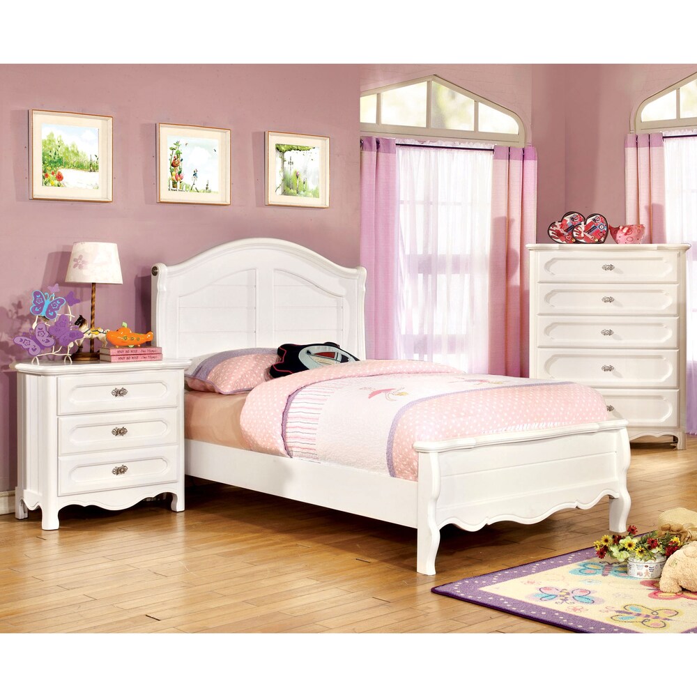 Furniture of America Evallina White 3-piece Cottage Style Bedroom Set