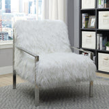 Furniture of America Faux Fur Metal Frame Accent Chair
