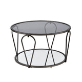 Gable Glam Glass Top 3-Piece Coffee Table Set with Shelf by Furniture of America