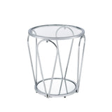 Gable Glam Glass Top 3-Piece Coffee Table Set with Shelf by Furniture of America