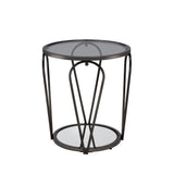 Gable Glam Glass Top 3-Piece Coffee Table Set with Shelf by Furniture of America