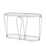 Gable Glam Glass Top 3-Piece Coffee Table Set with Shelf by Furniture of America