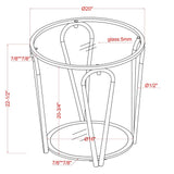 Gable Glam Glass Top 3-Piece Coffee Table Set with Shelf by Furniture of America
