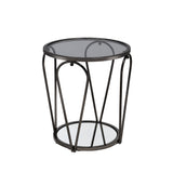 Gable Glam Glass Top 3-Piece Coffee Table Set with Shelf by Furniture of America