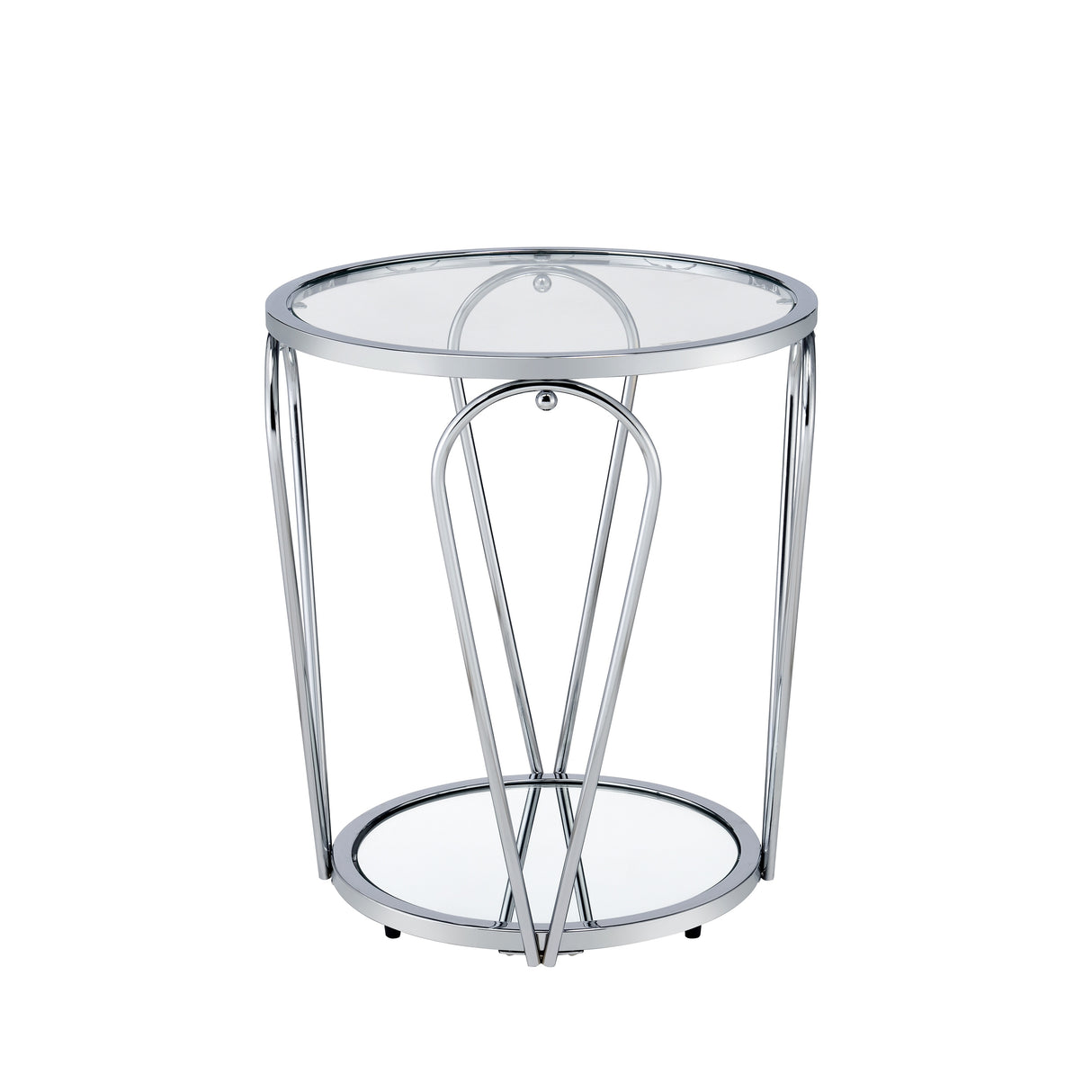 Gable Glam Glass Top 3-Piece Coffee Table Set with Shelf by Furniture of America
