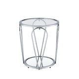 Gable Glam Glass Top 3-Piece Coffee Table Set with Shelf by Furniture of America