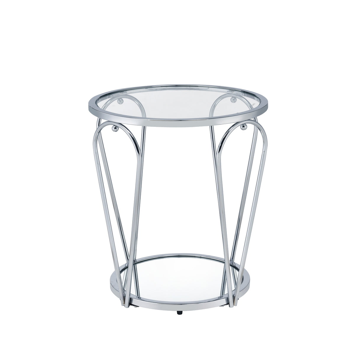 Gable Glam Glass Top 3-Piece Coffee Table Set with Shelf by Furniture of America