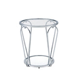 Gable Glam Glass Top 3-Piece Coffee Table Set with Shelf by Furniture of America