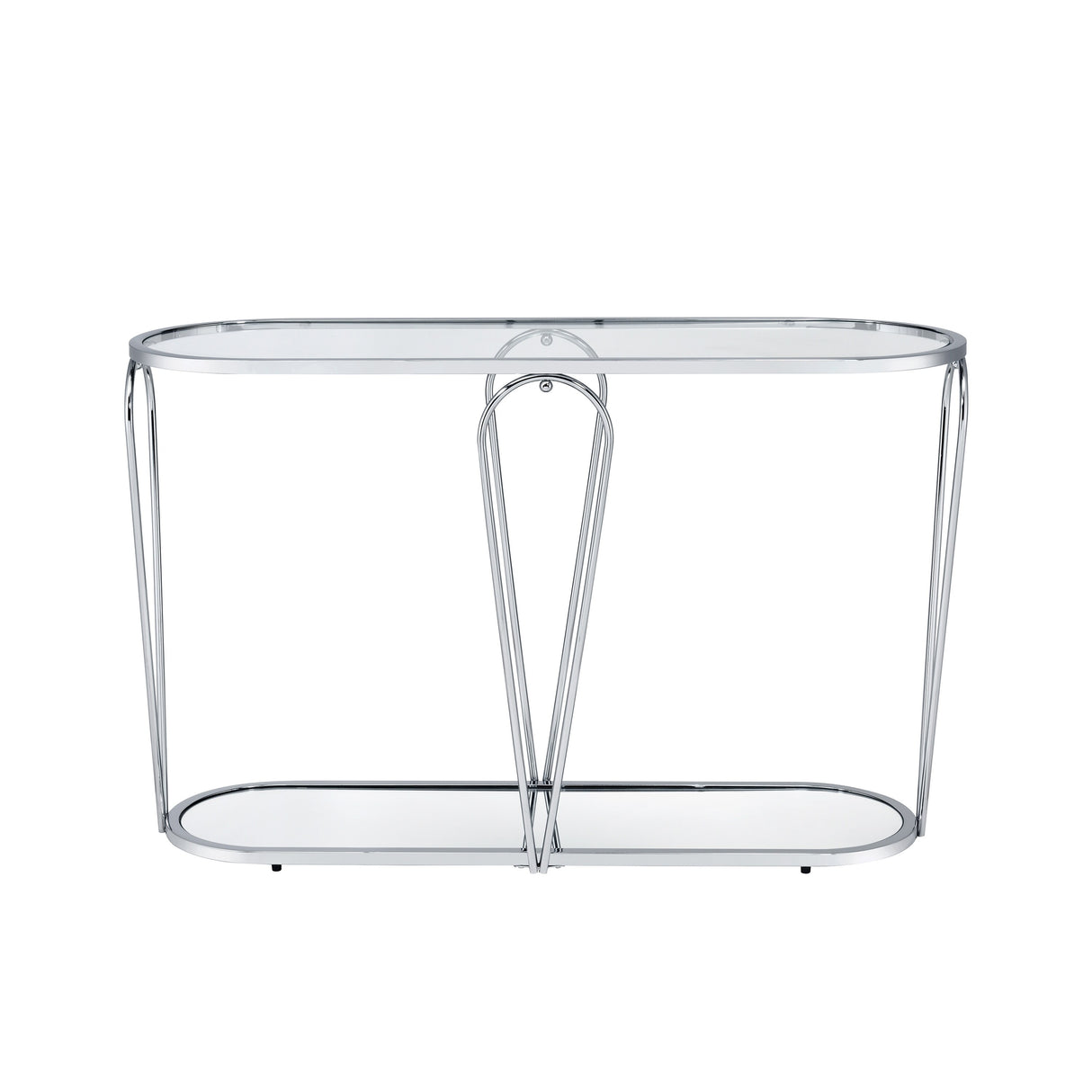 Gable Glam Glass Top 3-Piece Coffee Table Set with Shelf by Furniture of America