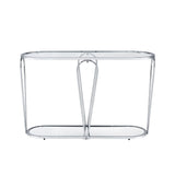 Gable Glam Glass Top 3-Piece Coffee Table Set with Shelf by Furniture of America