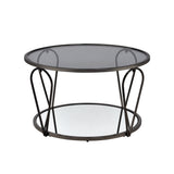 Gable Glam Glass Top 3-Piece Coffee Table Set with Shelf by Furniture of America