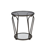 Gable Glam Glass Top 3-Piece Coffee Table Set with Shelf by Furniture of America