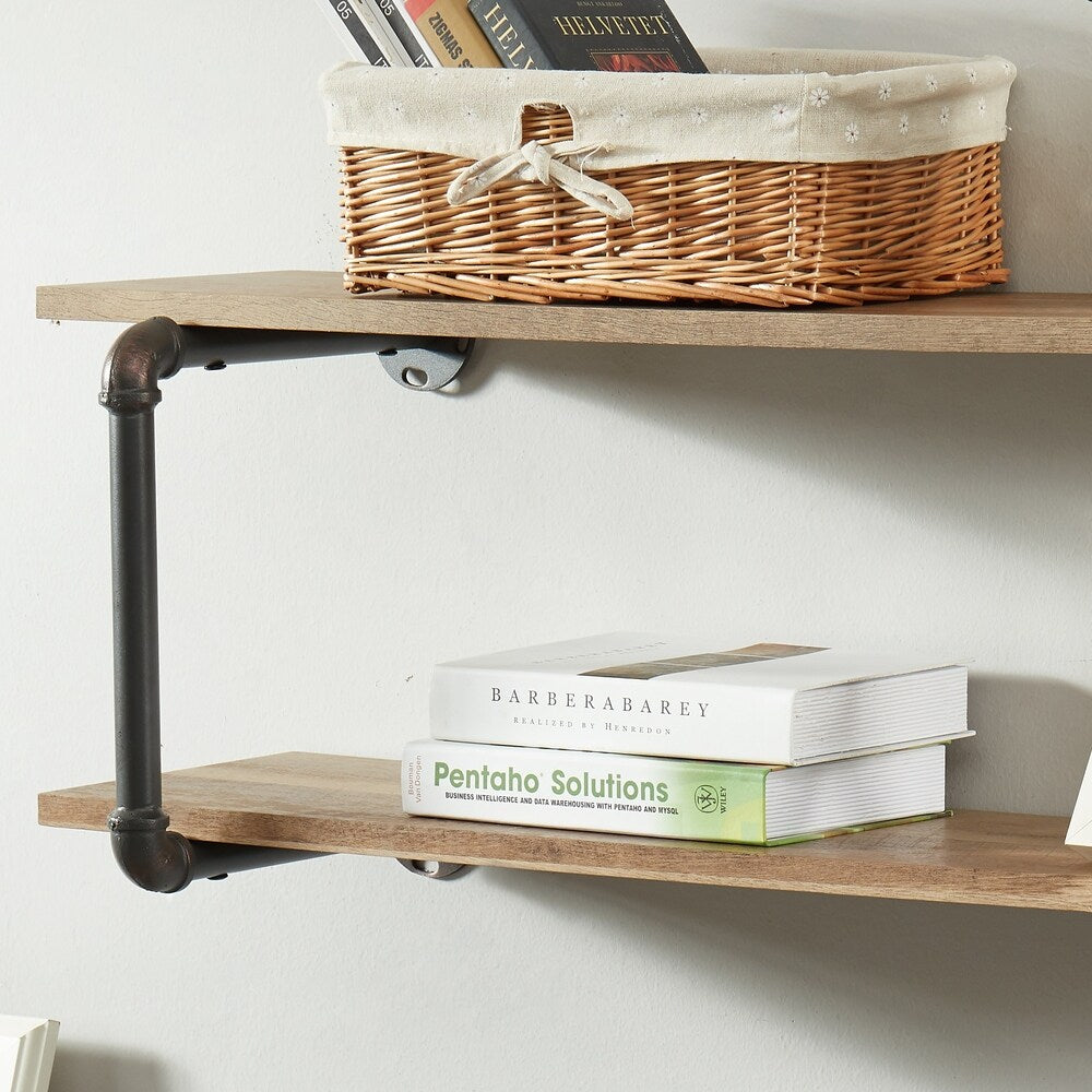 Furniture of America Gaetan Industrial Natural Tone Floating Wall Shelf