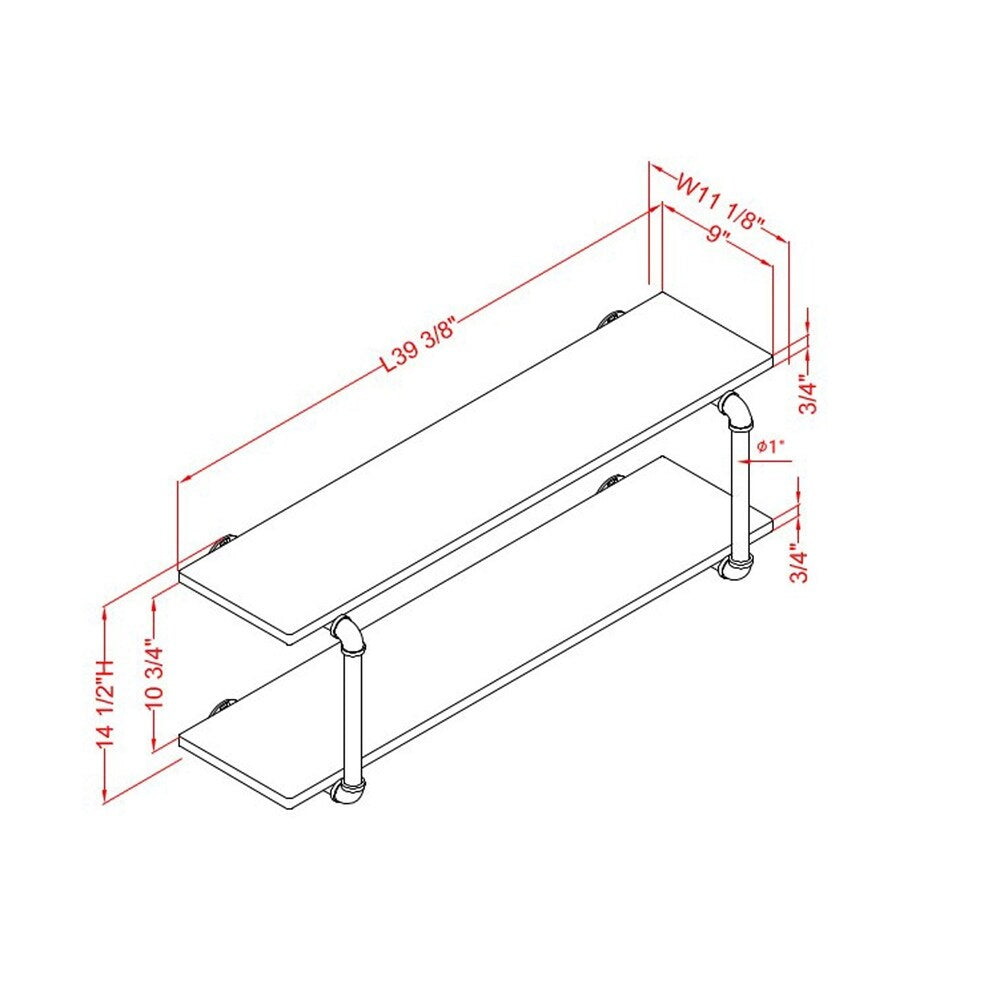 Furniture of America Gaetan Industrial Natural Tone Floating Wall Shelf