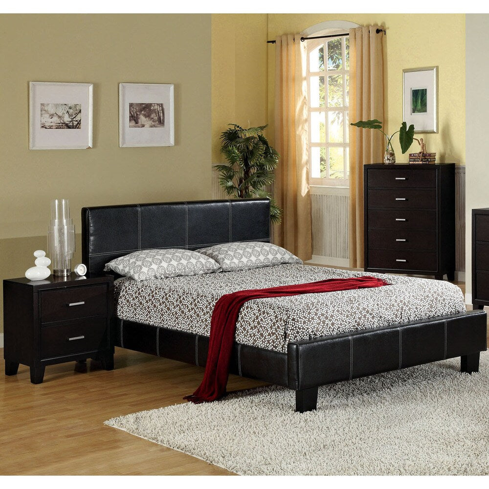 Furniture of America Geriza Modern 2-piece Espresso Youth Bed and Nightstand Set