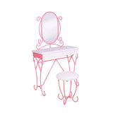 Gess Modern Pink Metal 2-piece Vanity and Stool Set by Furniture of America