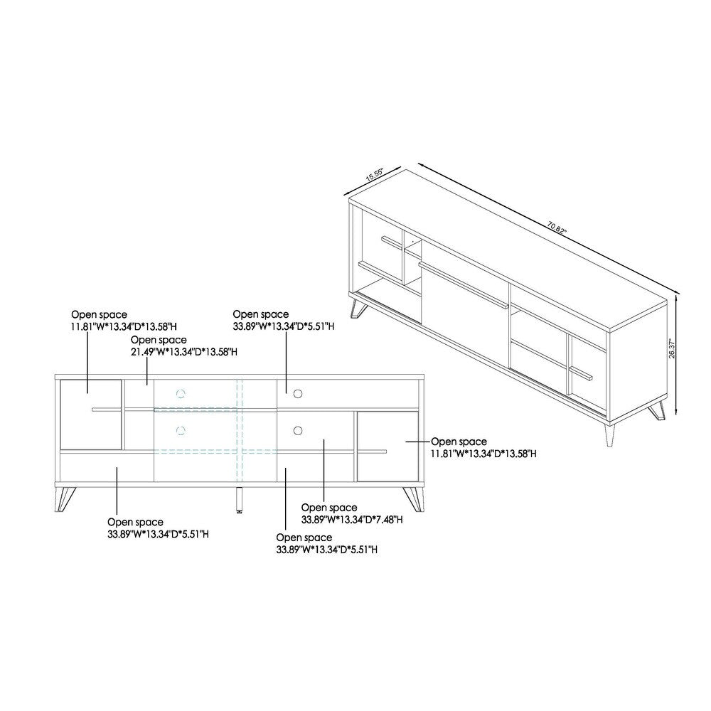 Carbon Loft Feleni Contemporary 70-inch 6-shelf TV Console