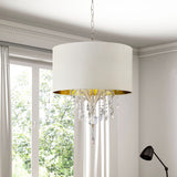 Furniture of America Guyt Contemporary Gold Crystal 25" Ceiling Lamp