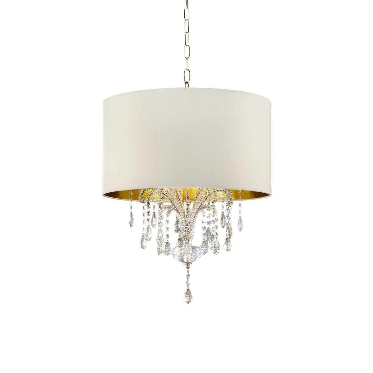 Furniture of America Guyt Contemporary Gold Crystal 25" Ceiling Lamp