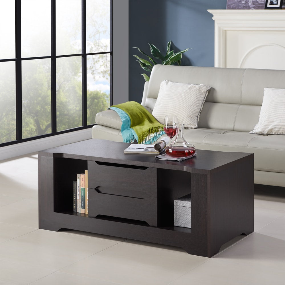 Halin Modern Espresso 47-inch 2-Shelf Coffee Table by Furniture of America