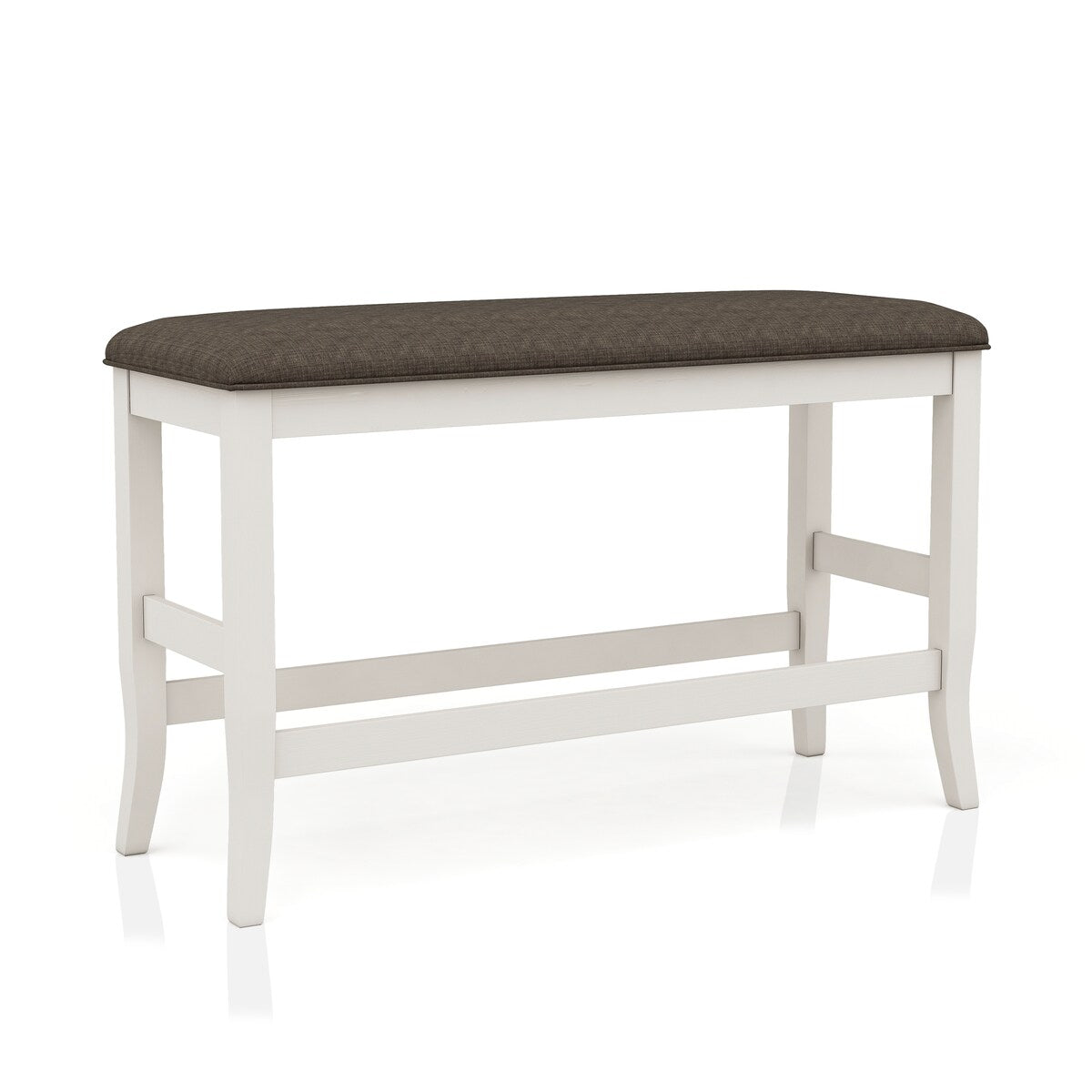 Hanto Farmhouse Off-White Wood Counter Bench by Furniture of America