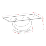 Heer Contemporary Silver 48-inch Glass Top U-shaped Coffee Table by Furniture of America