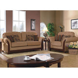 Furniture of America Heidei 2-piece Chestnut Brown Sofa and Loveseat Set