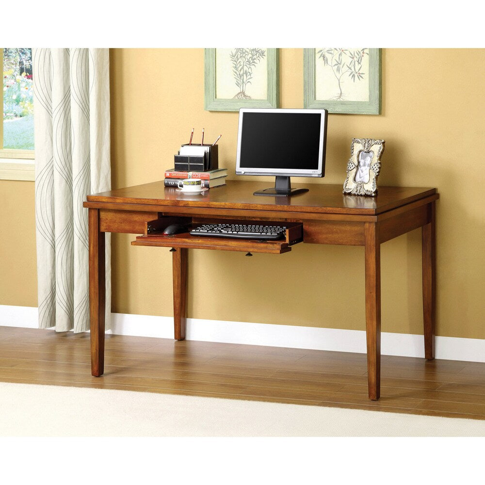 Furniture of America Heritage Oak Solid Wood Console Desk/ Table