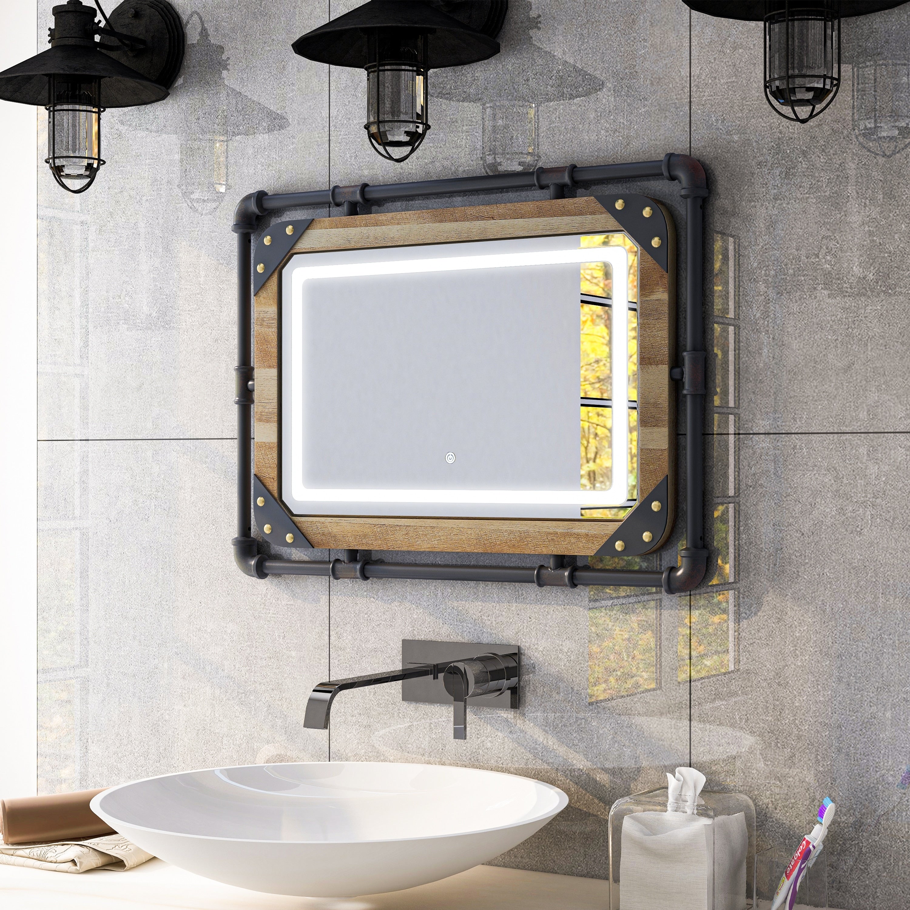 Bathroom mirror industrial hotsell