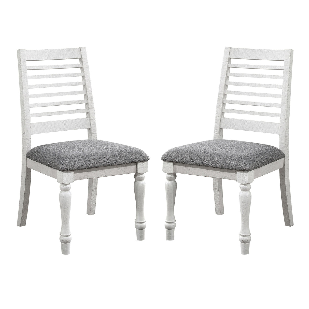 Ionessa Rustic Farmhouse White Ladderback Dining Chairs (Set of 2) by Furniture of America
