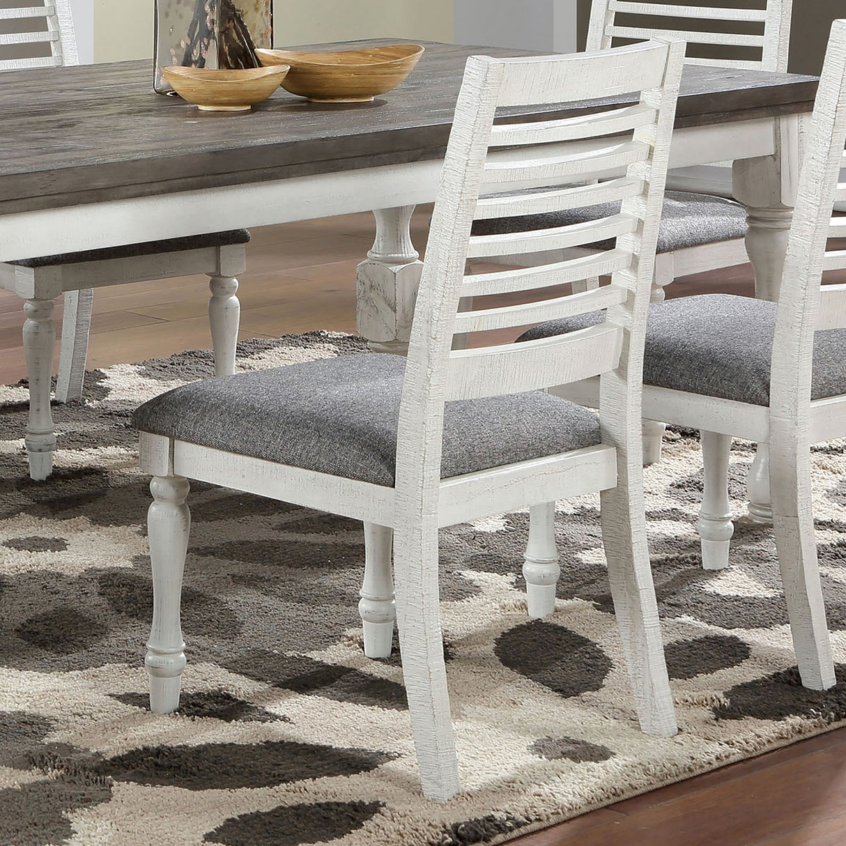 Ionessa Rustic Farmhouse White Ladderback Dining Chairs (Set of 2) by Furniture of America