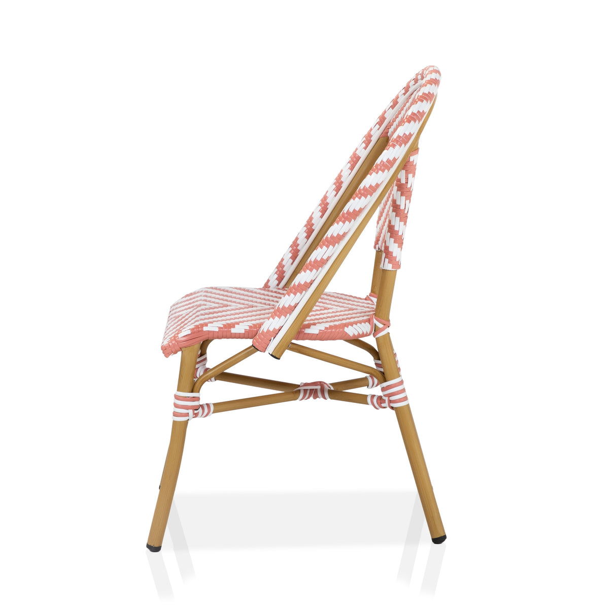 Irene French Chevron Wicker Patio Chairs (Set of 4) by Furniture of America - Set of 4
