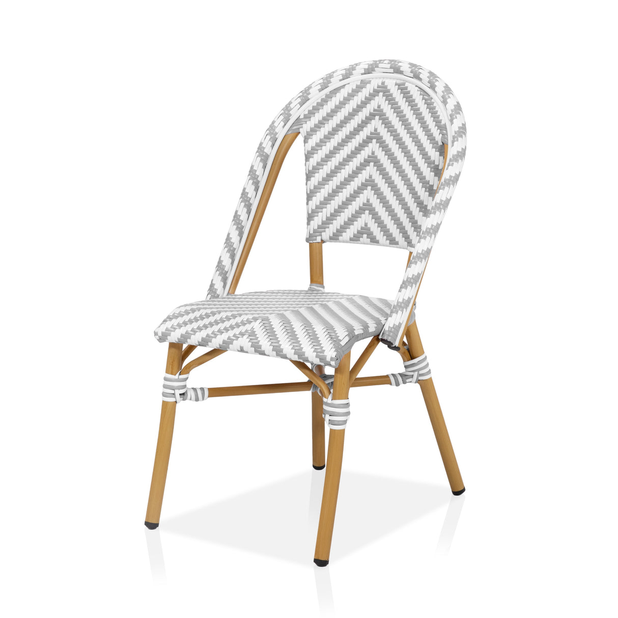 Irene French Chevron Wicker Patio Chairs (Set of 4) by Furniture of America - Set of 4