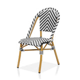 Irene French Chevron Wicker Patio Chairs (Set of 4) by Furniture of America - Set of 4