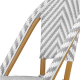 Irene French Chevron Wicker Patio Chairs (Set of 4) by Furniture of America - Set of 4
