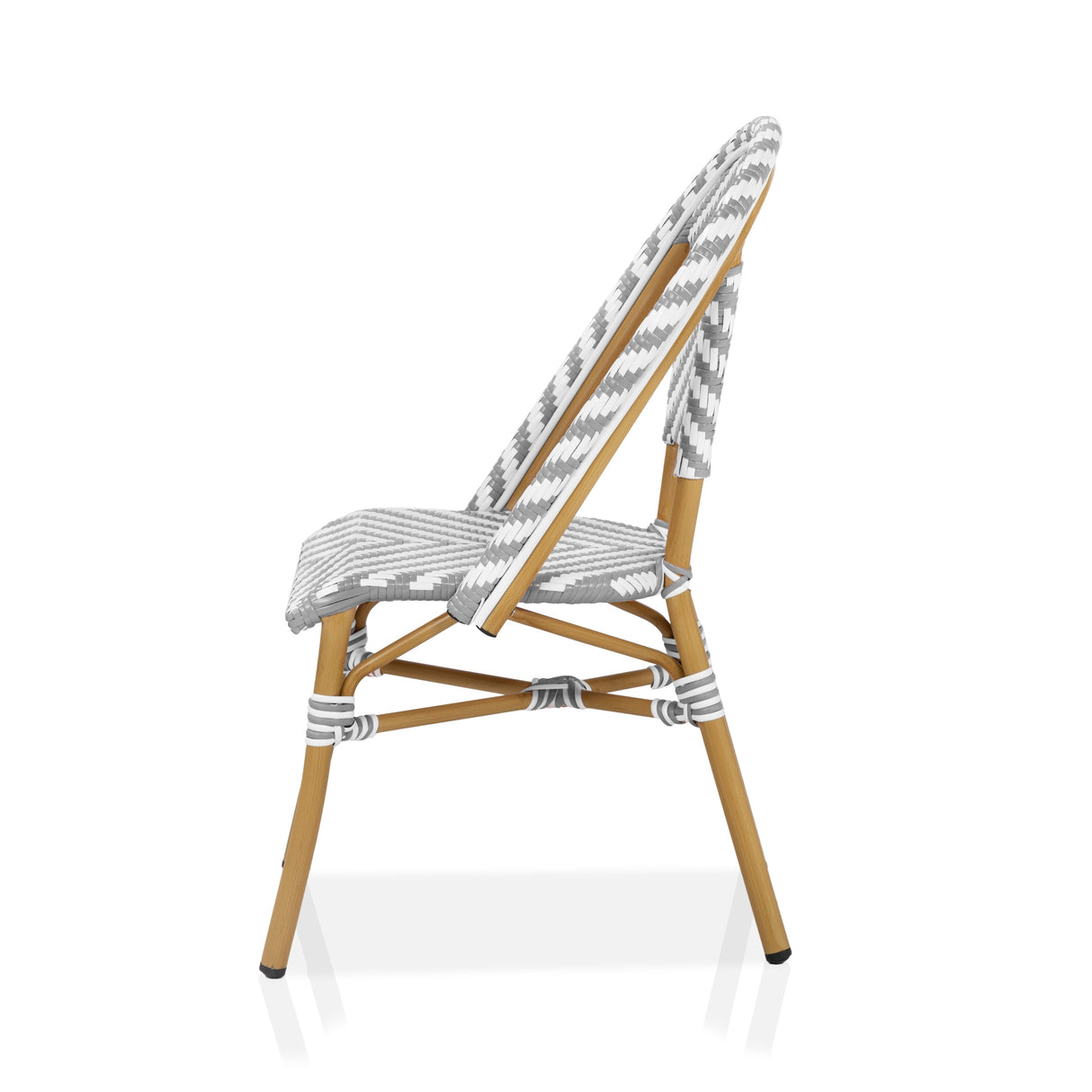 Irene French Chevron Wicker Patio Chairs (Set of 4) by Furniture of America - Set of 4