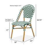 Irene French Chevron Wicker Patio Dining Chairs by Furniture of America