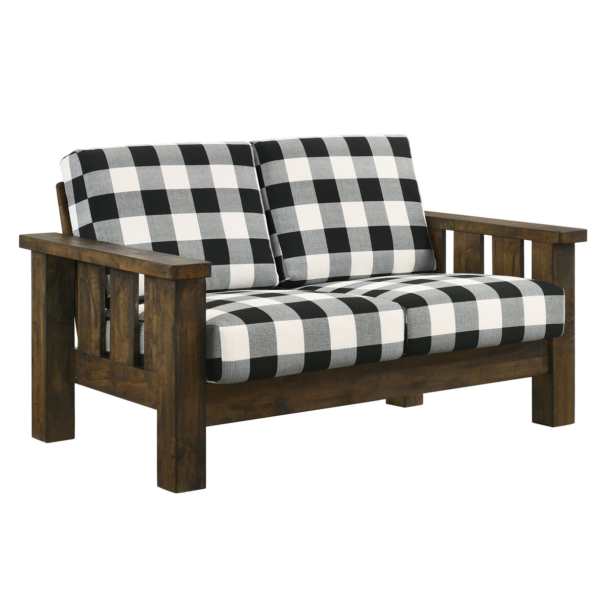Jimo Rustic Oak and Linen Fabric 3-Piece Sofa Set by Furniture of America