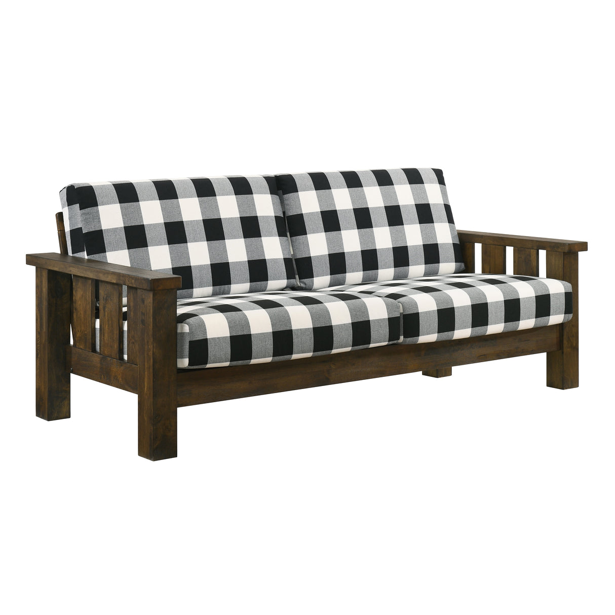 Jimo Rustic Oak and Linen Fabric 3-Piece Sofa Set by Furniture of America