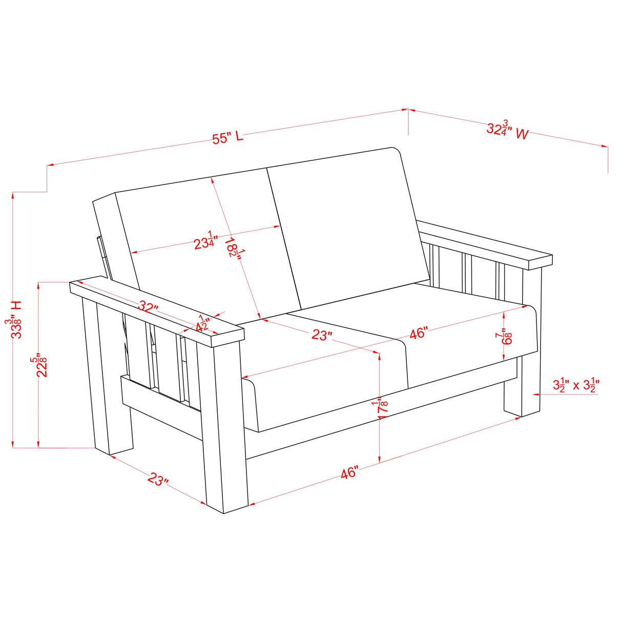 Jimo Rustic Oak and Linen Fabric 3-Piece Sofa Set by Furniture of America