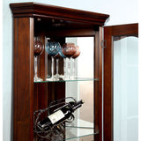 Jora Traditional Walnut Solid Wood 5-Shelf Curio Cabinet by Furniture of America