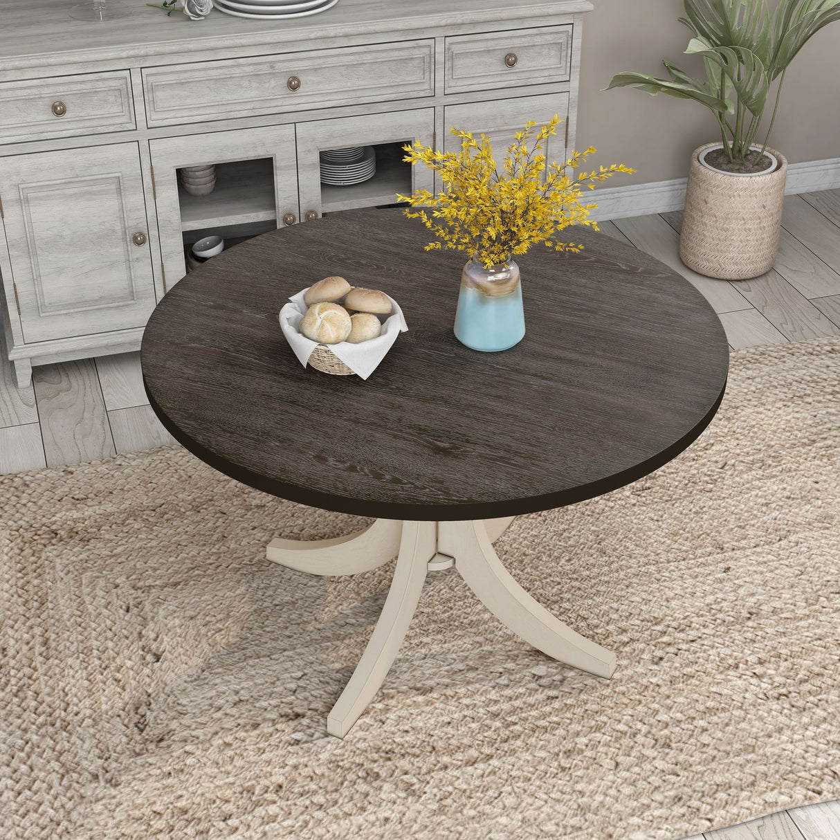 Furniture of America Joyfair Farmhouse White 47-inch Wood Dining Table